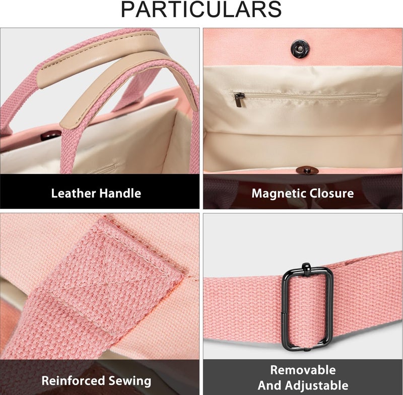 GASSDA Tote Bags for Women Canvas Tote Purse Crossbody with Pockets Top Handle Shoulder Satchel Bag for Women - Image 5